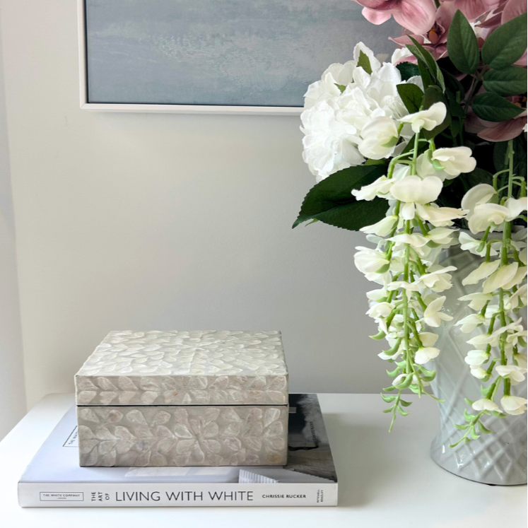 Vine Neutral Mother Of Pearl Trinket boxes