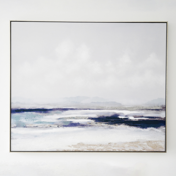 Ocean Breeze Extra Large Canvas In Antique Silver Frame