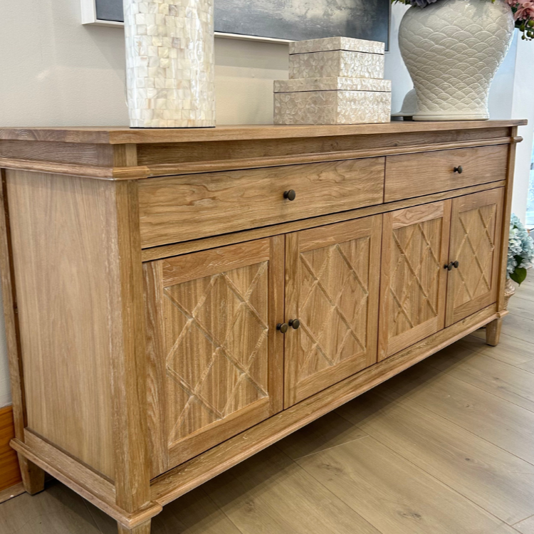 Ascot Buffet With Drawers Whitewash Oak 170cm wide x 45cm deep x 80cm high