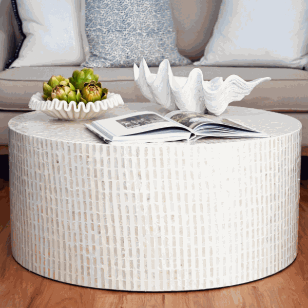 Mother Of Pearl Round Coffee Table