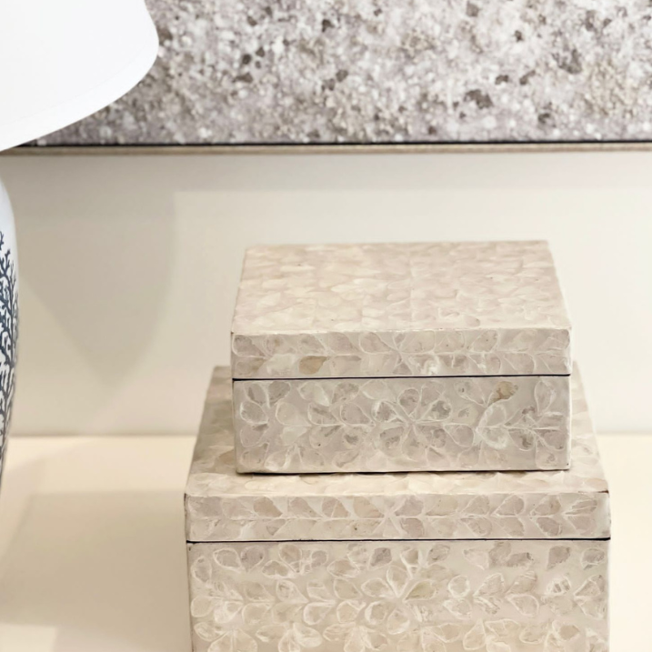 Vine Neutral Mother Of Pearl Trinket boxes
