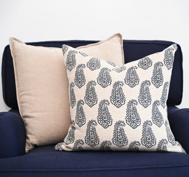 Paisley Linen Square Cushion
