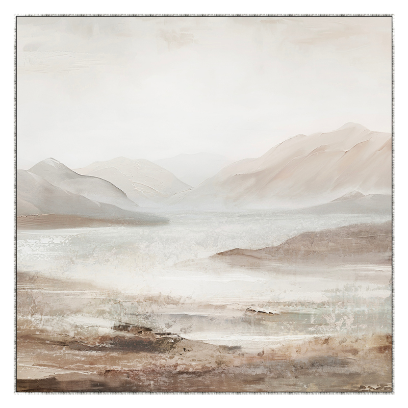 Mountain View Canvas In Antique Silver Frame