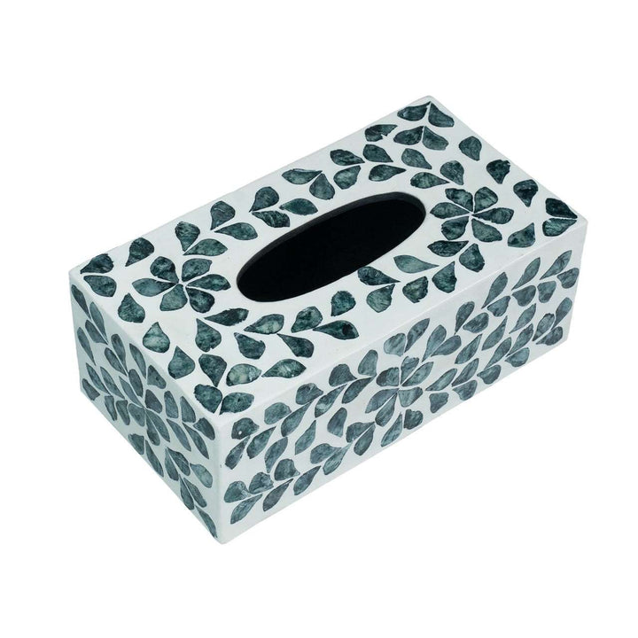 Vine Sea Green Mother of Pearl Tissue Box