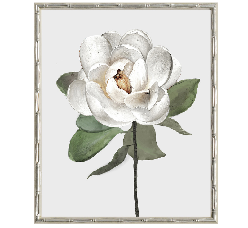 Magnolia 2 Small Canvas In Bamboo Champagne Frame