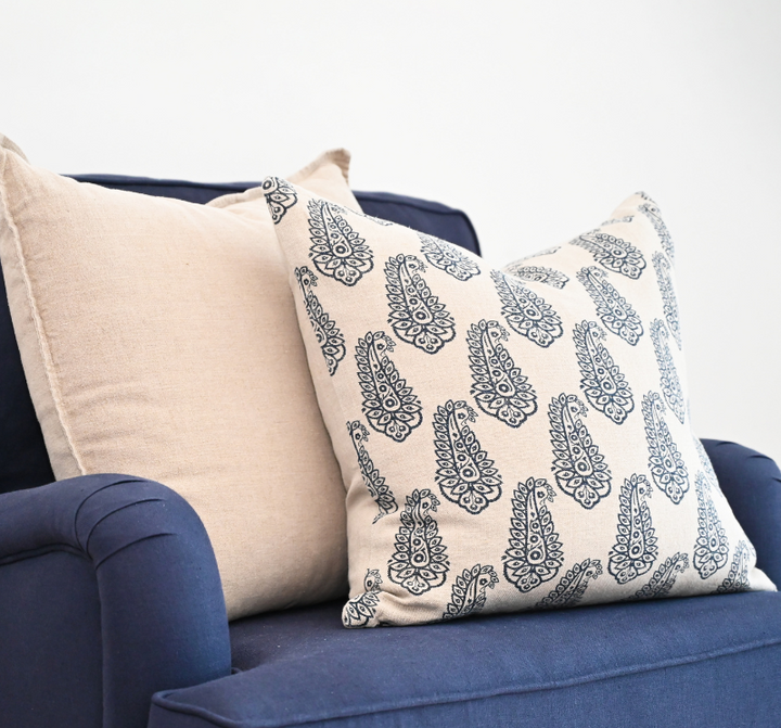 Paisley Linen Square Cushion