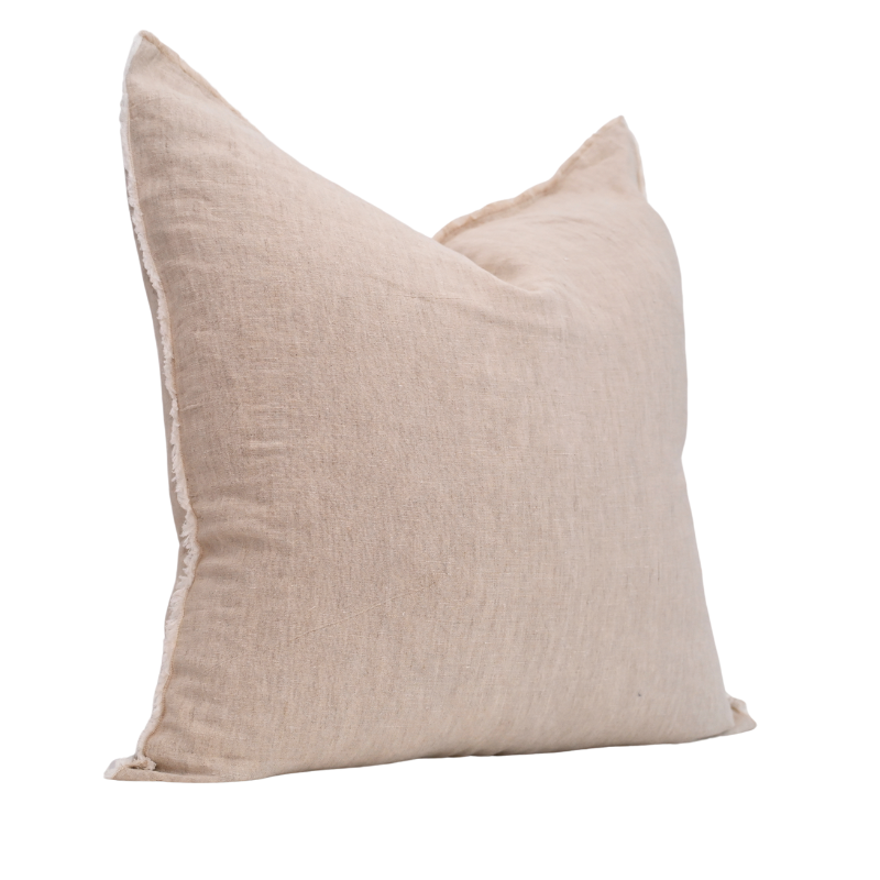 Heather Oatmeal Square Linen Cushion