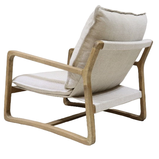 Drift Sling Linen & Oak Armchair