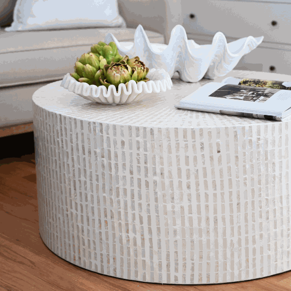 Mother Of Pearl Round Coffee Table