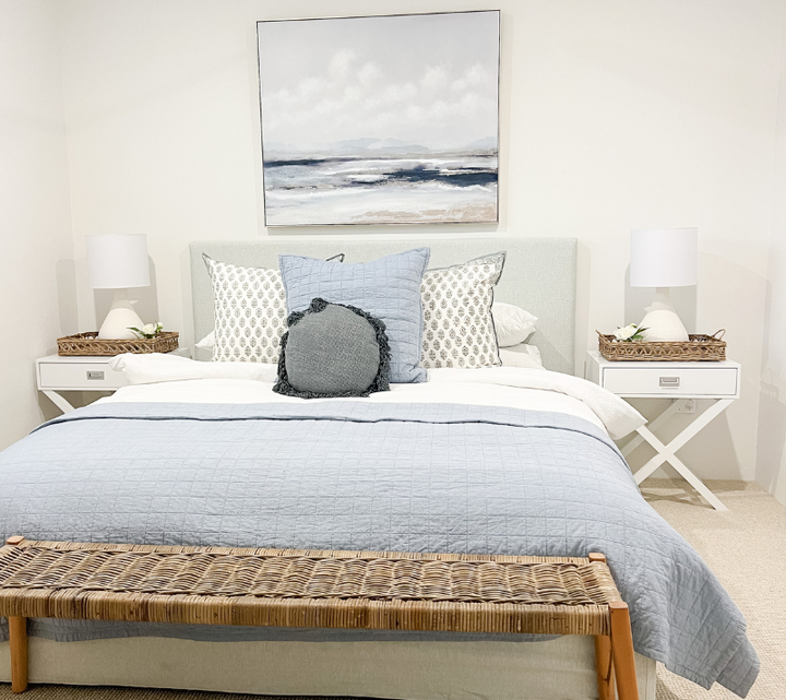Ocean Breeze Extra Large Canvas In Antique Silver Frame