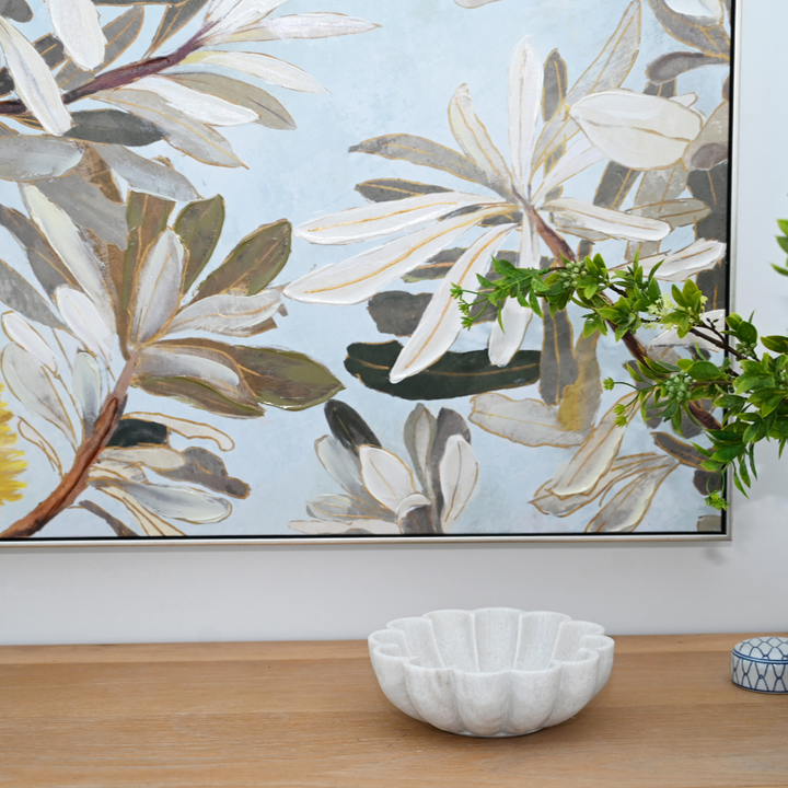 Wattle Canvas In Antique Silver Frame