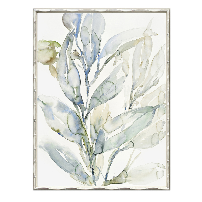 Saltwater Botanicals 2 Medium Canvas in Bamboo Frame