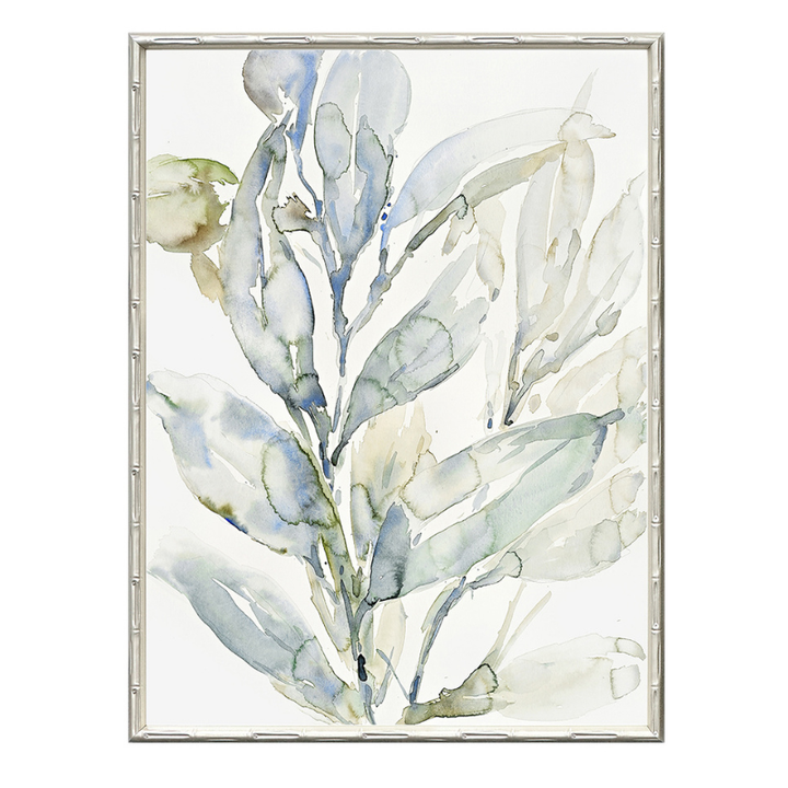 Saltwater Botanicals 2 Medium Canvas in Bamboo Frame