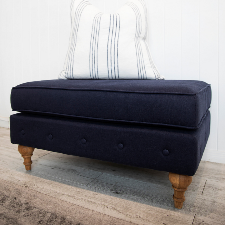 Madeline Linen Ottoman