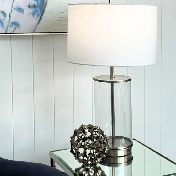 Selena Silver And Glass Table Lamp