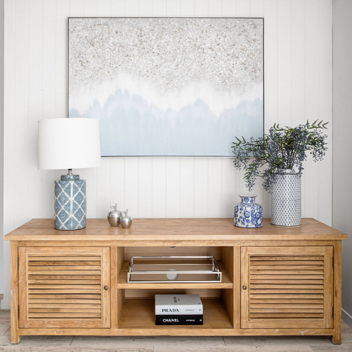 Plantation Large Entertainment Unit Whitewash Oak 200cm wide x 55cm deep x 65cm high