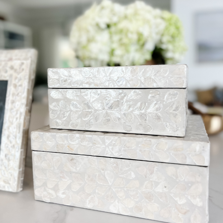 Vine Neutral Mother Of Pearl Trinket boxes