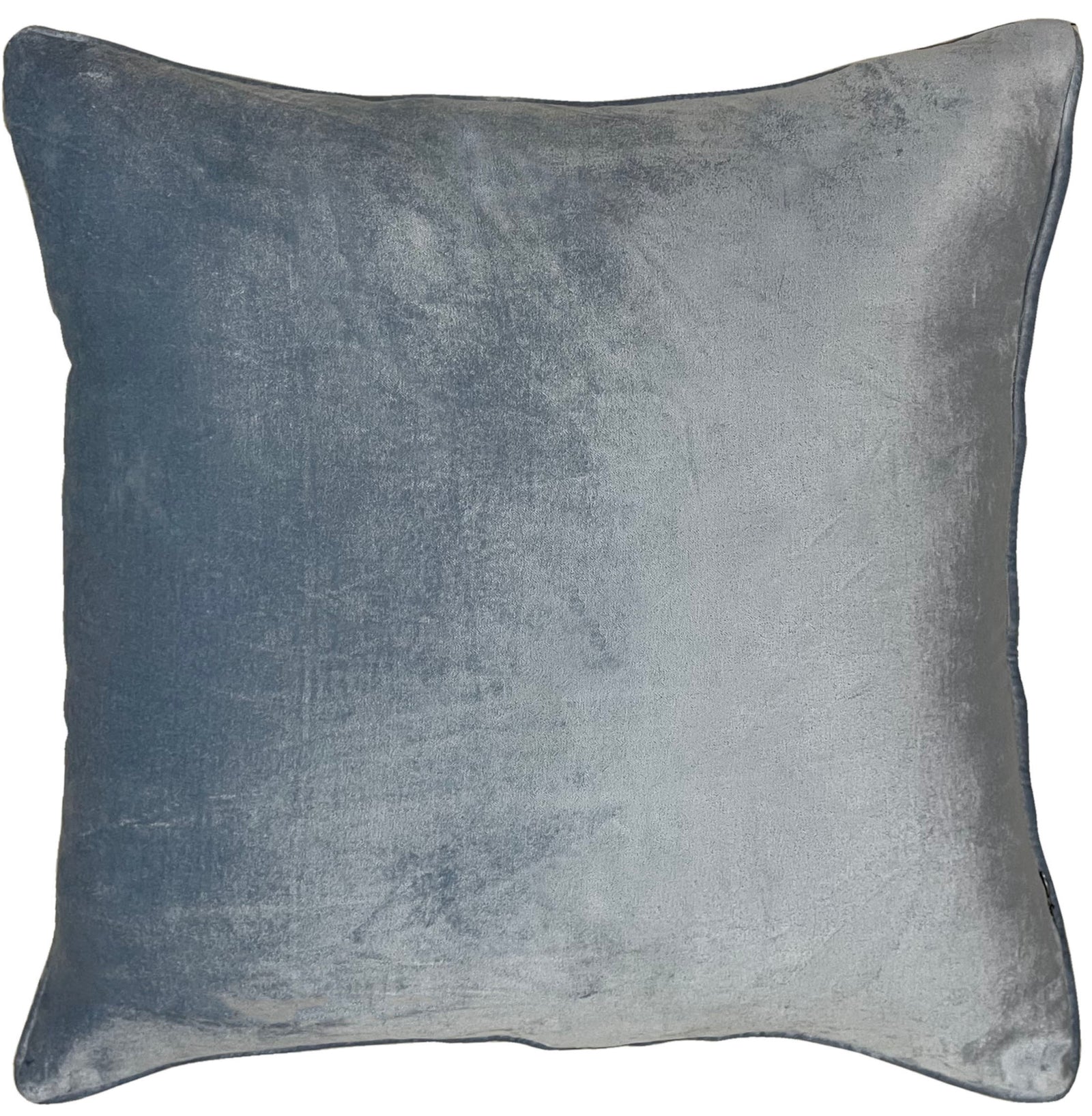 Sky Blue Velvet Luxury Square Cushion With Feather Insert