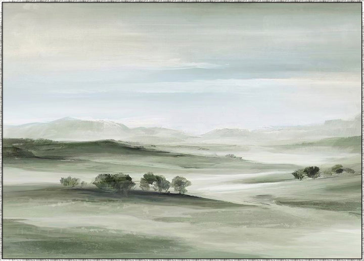 Quiet Countryside Canvas In Antique Silver Frame
