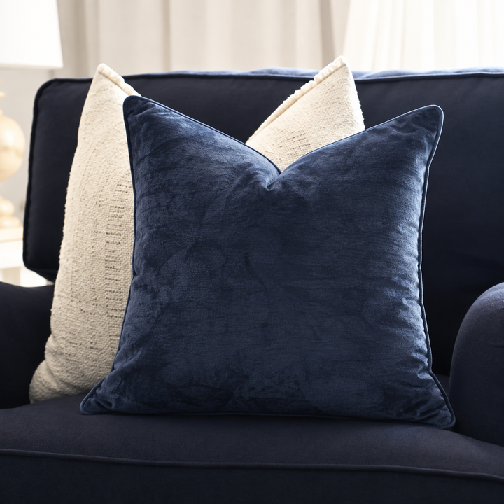 Navy Velvet Luxury Square Cushion