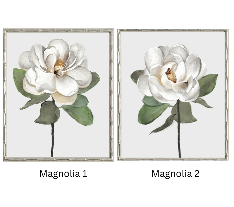 Magnolia 2 Small Canvas In Bamboo Champagne Frame