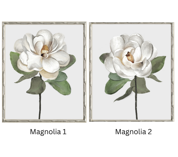 Magnolia 2 Small Canvas In Bamboo Champagne Frame