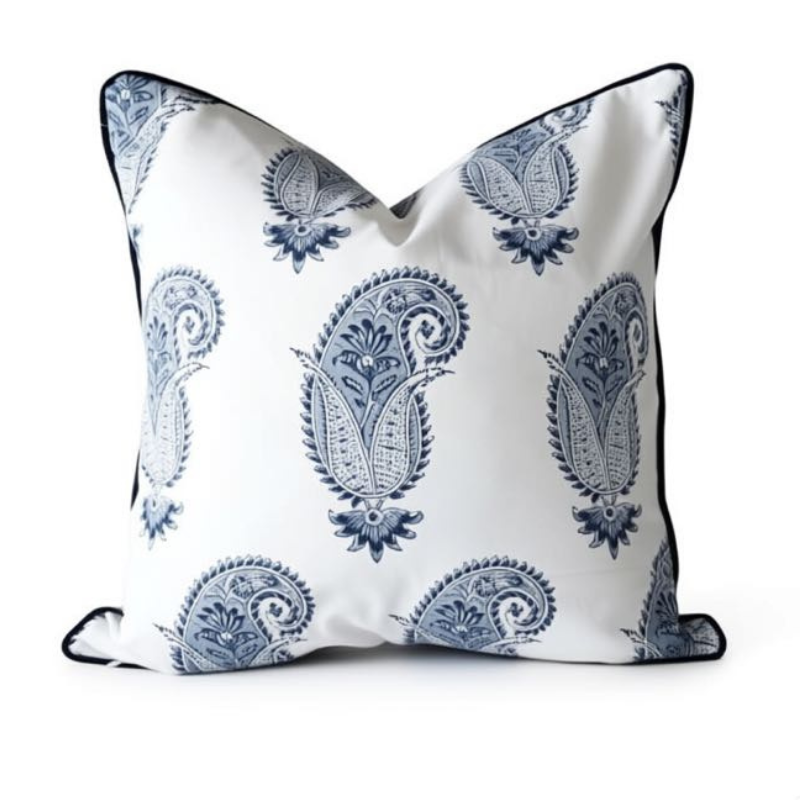 Blue Paisley Square Cushion