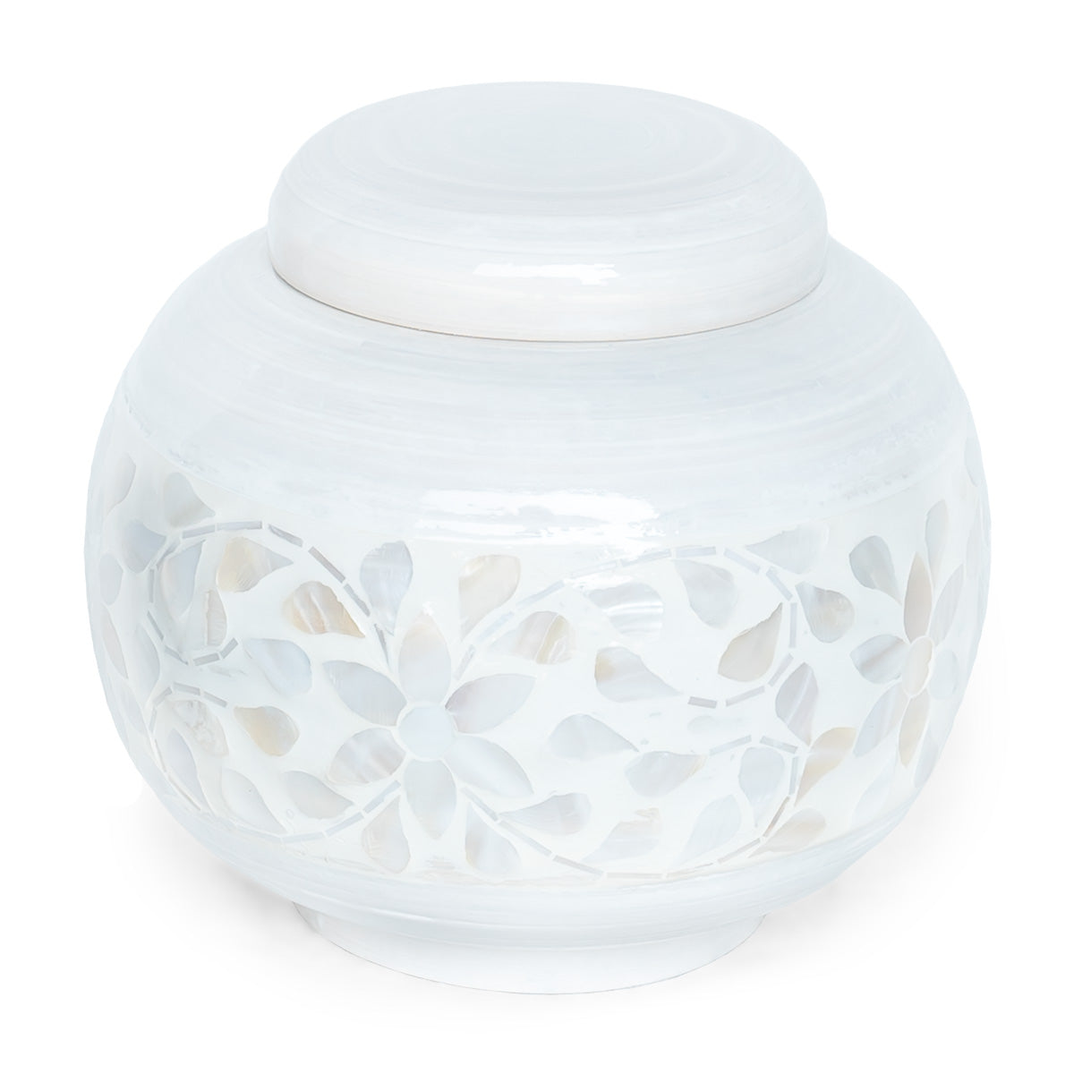 mother of pearl white ginger jar