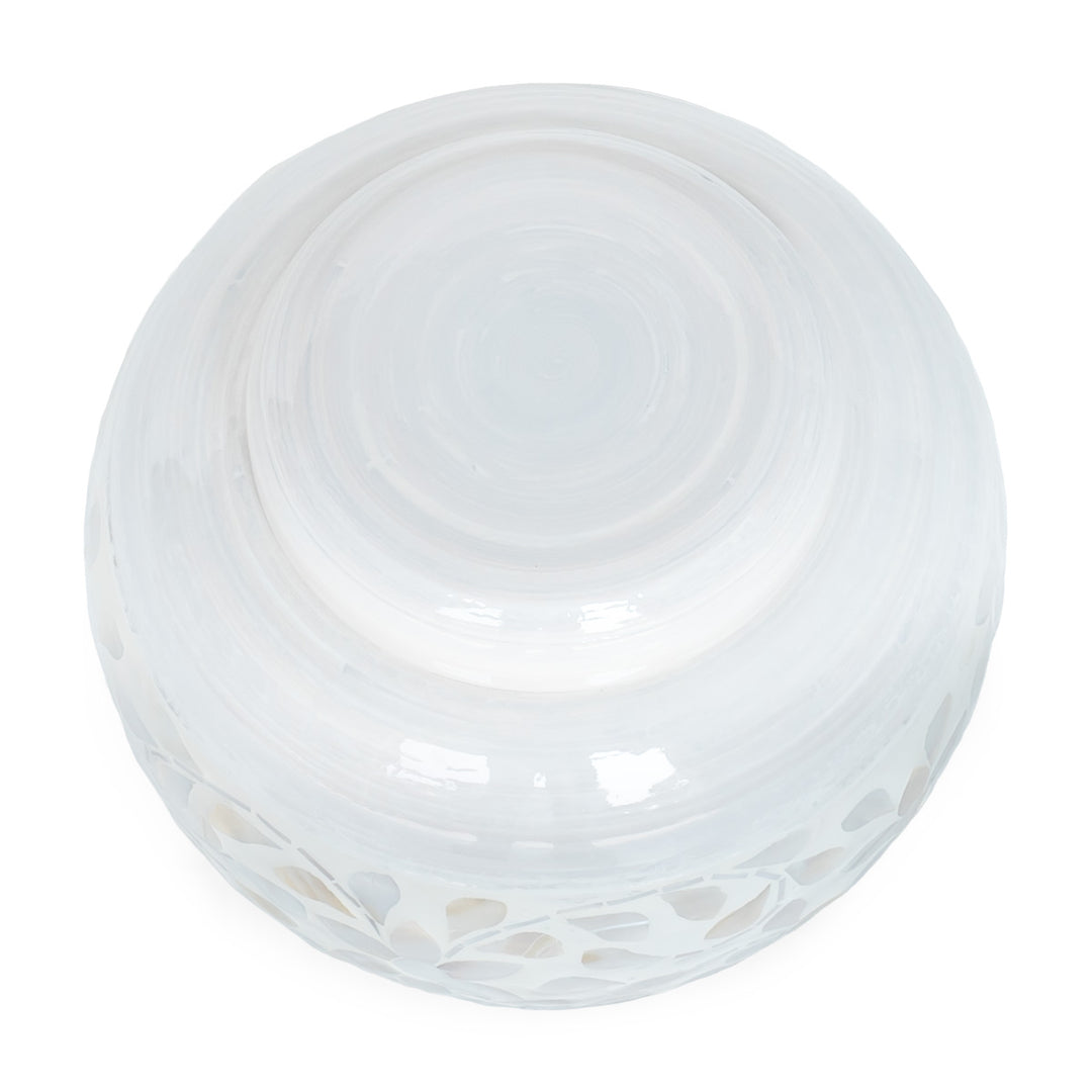 mother of pearl white ginger jar