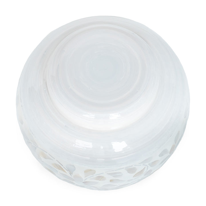 mother of pearl white ginger jar