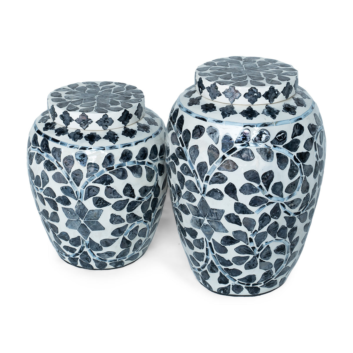 mother of pearl blue ginger  jar