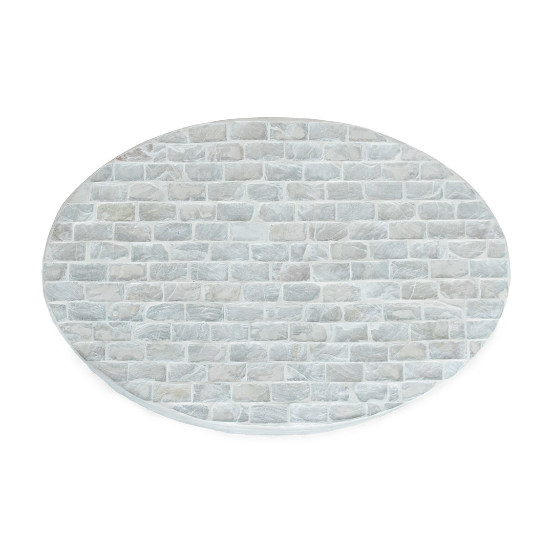 mother of pearl neutral oval trinket box