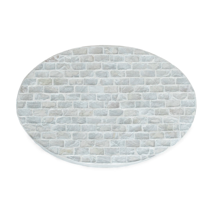 mother of pearl neutral oval trinket box