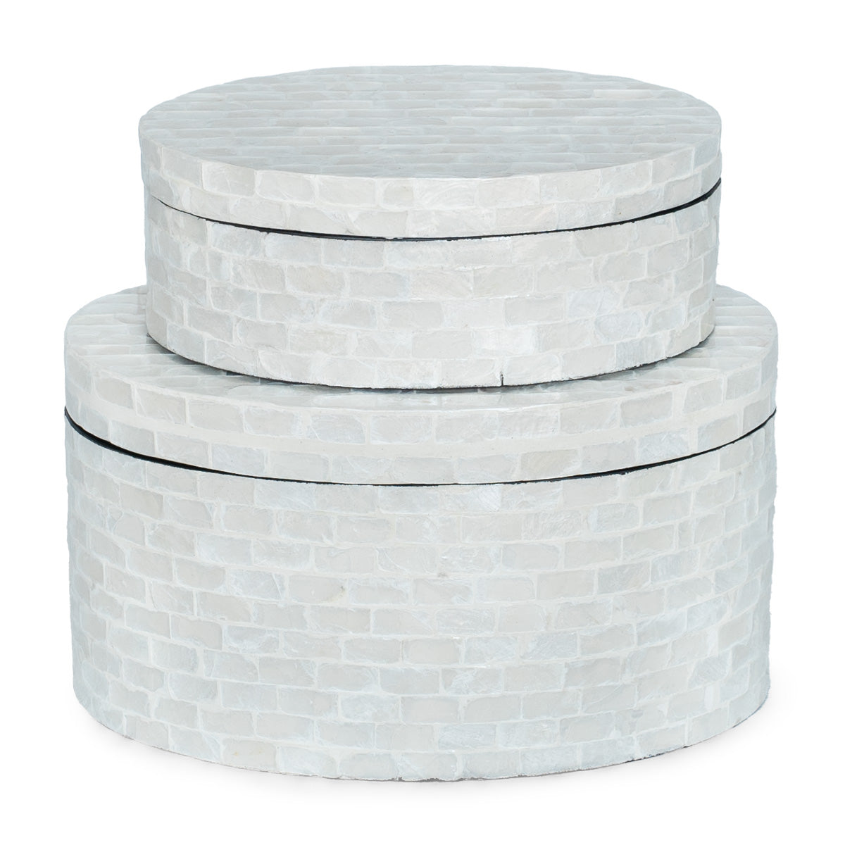 mother of pearl neutral oval trinket box