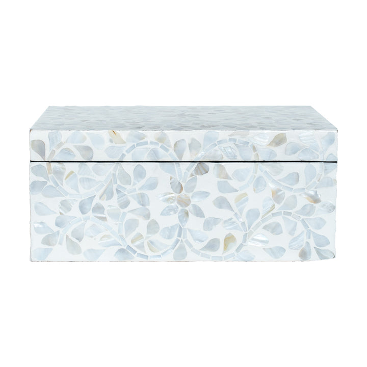 mother of pearl floral white rectagular trinket boxes