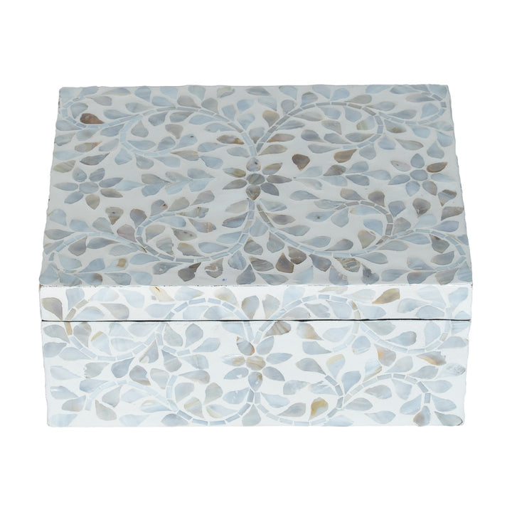 mother of pearl floral white rectagular trinket boxes