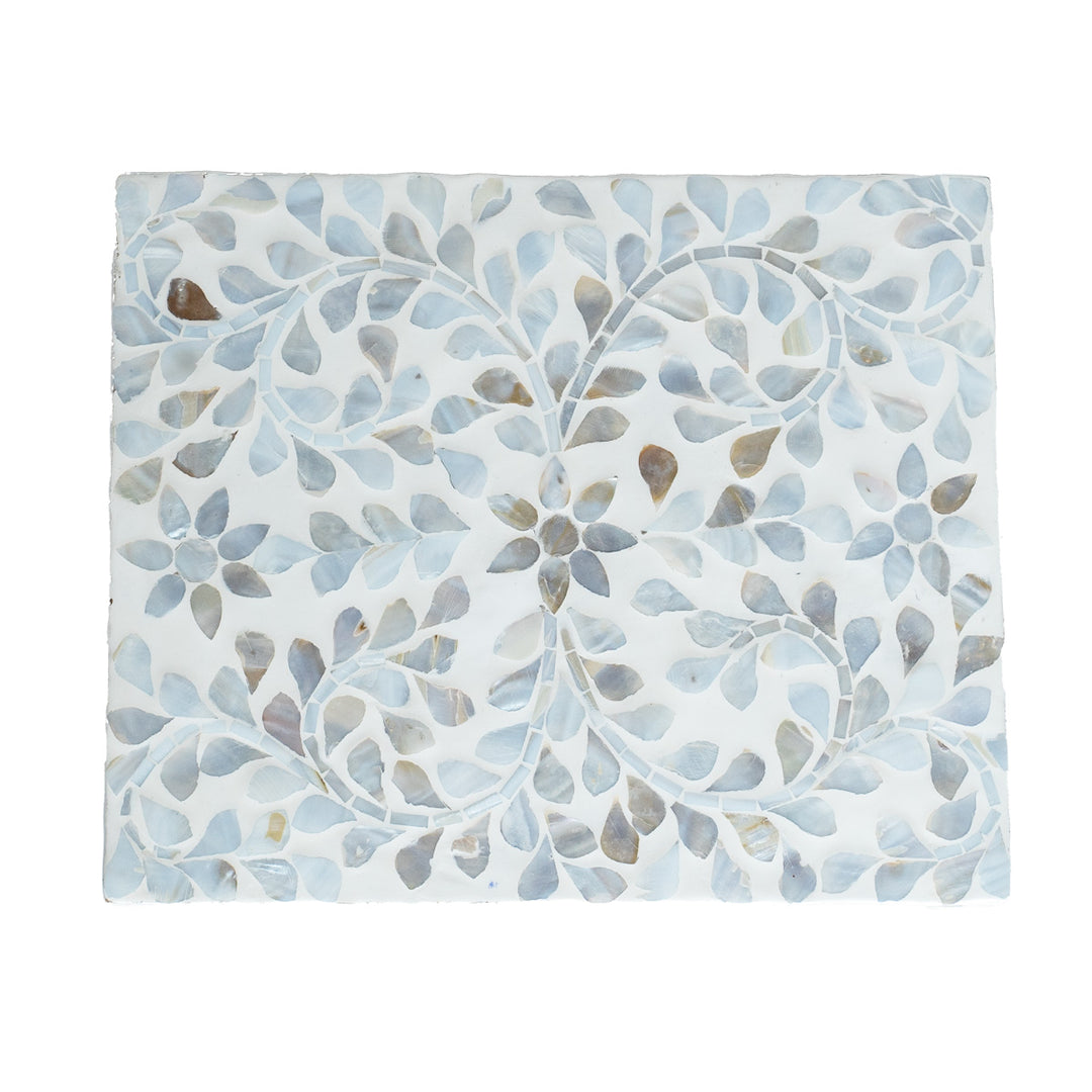 mother of pearl floral white rectagular trinket boxes