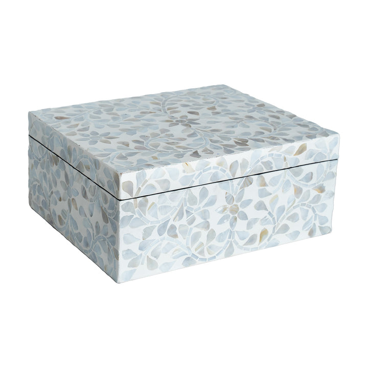 mother of pearl floral white rectagular trinket boxes