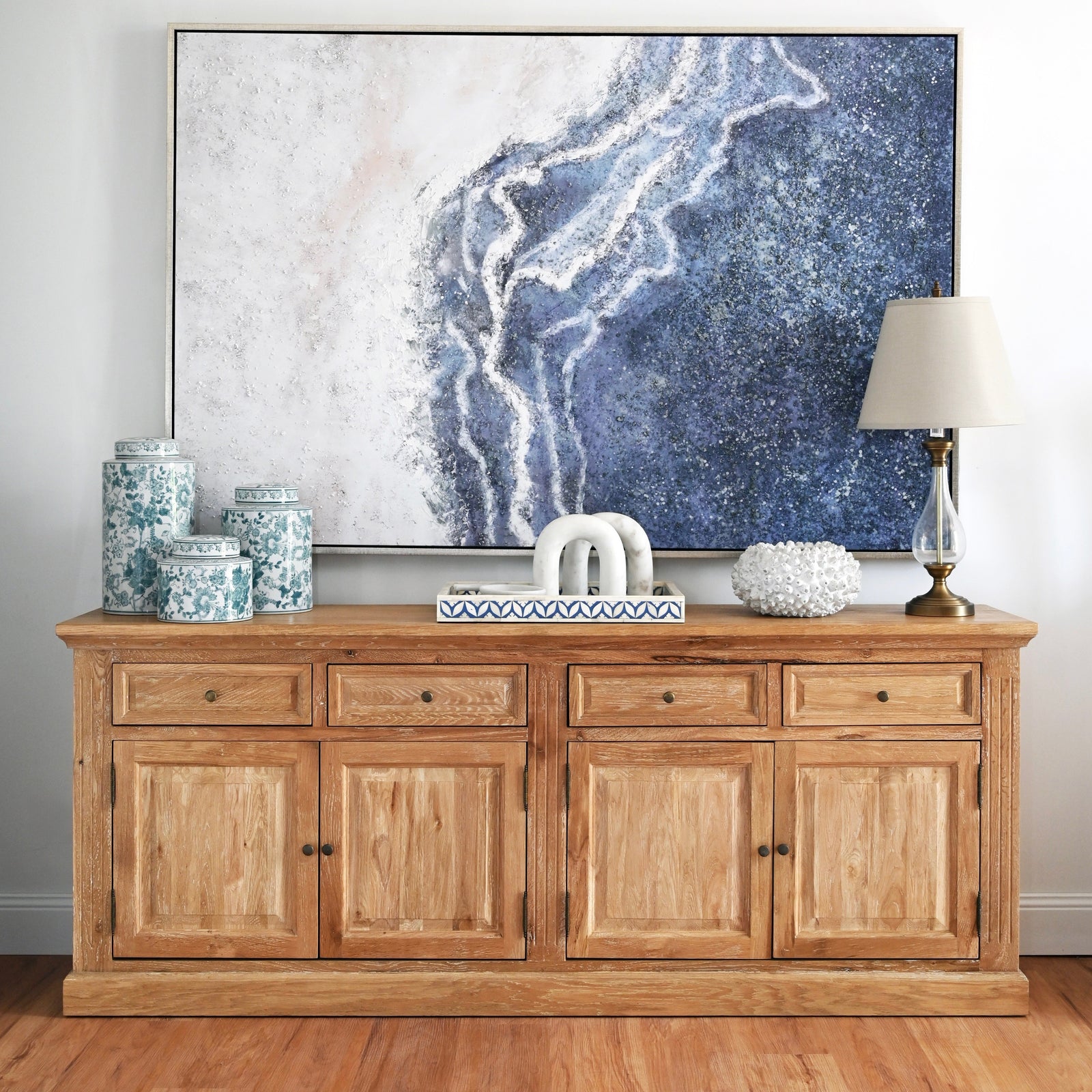 Reef View Canvas Extra Large Canvas In Antique Silver Frame