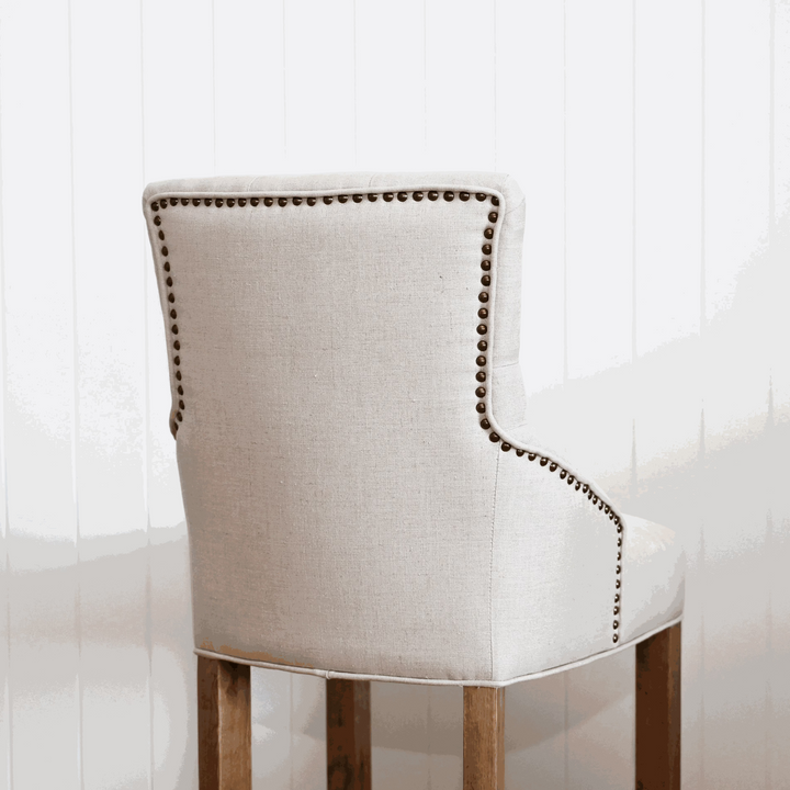 Leopold Upholstered Linen Kitchen Stool