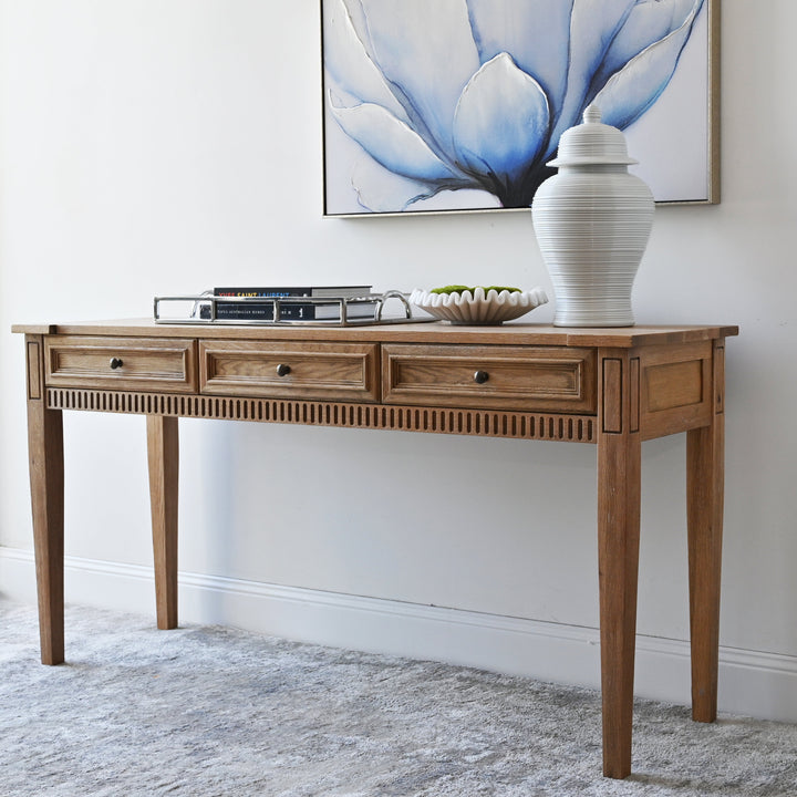 Amelie Medium Desk Whitewash Oak 160cm wide x 50cm deep x 82cm high