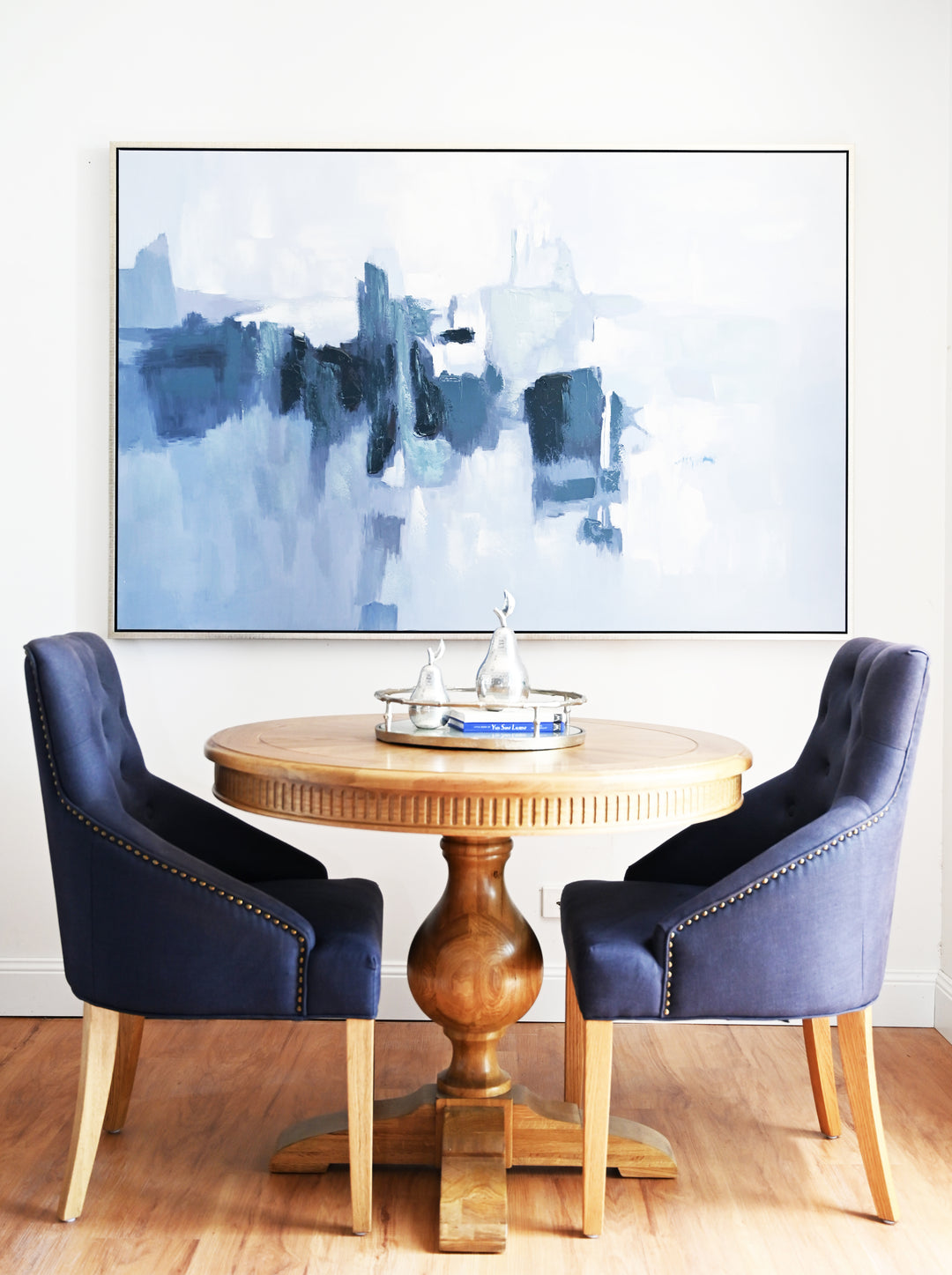Shifting Tides Extra Large Canvas In Antique Silver Frame