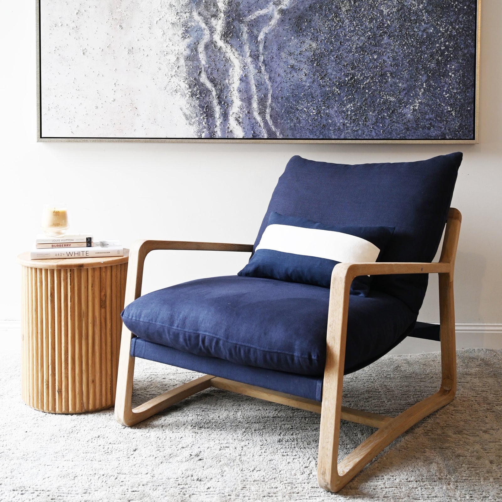 Drift Sling Linen & Oak Armchair