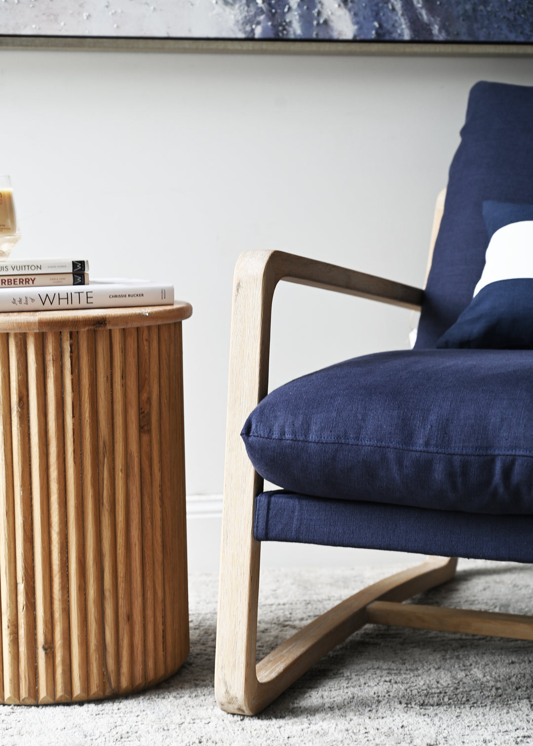 Drift Sling Linen & Oak Armchair