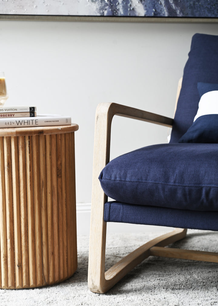Drift Sling Linen & Oak Armchair