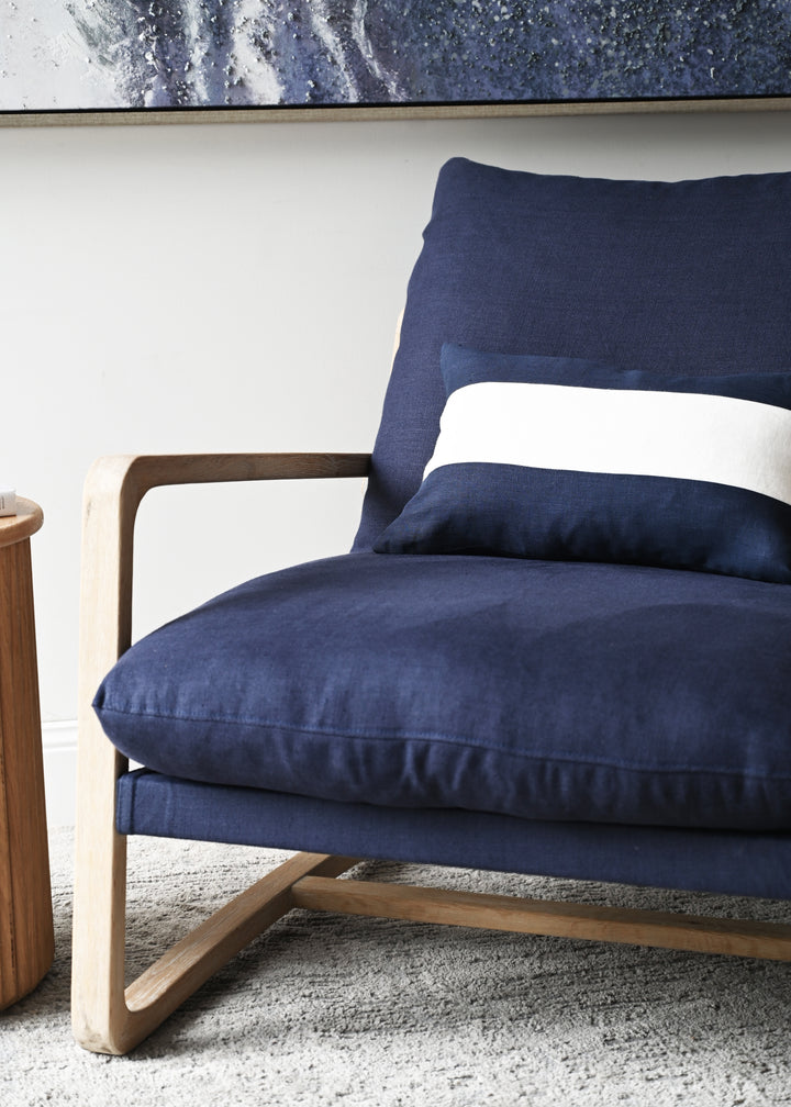 Drift Sling Linen & Oak Armchair