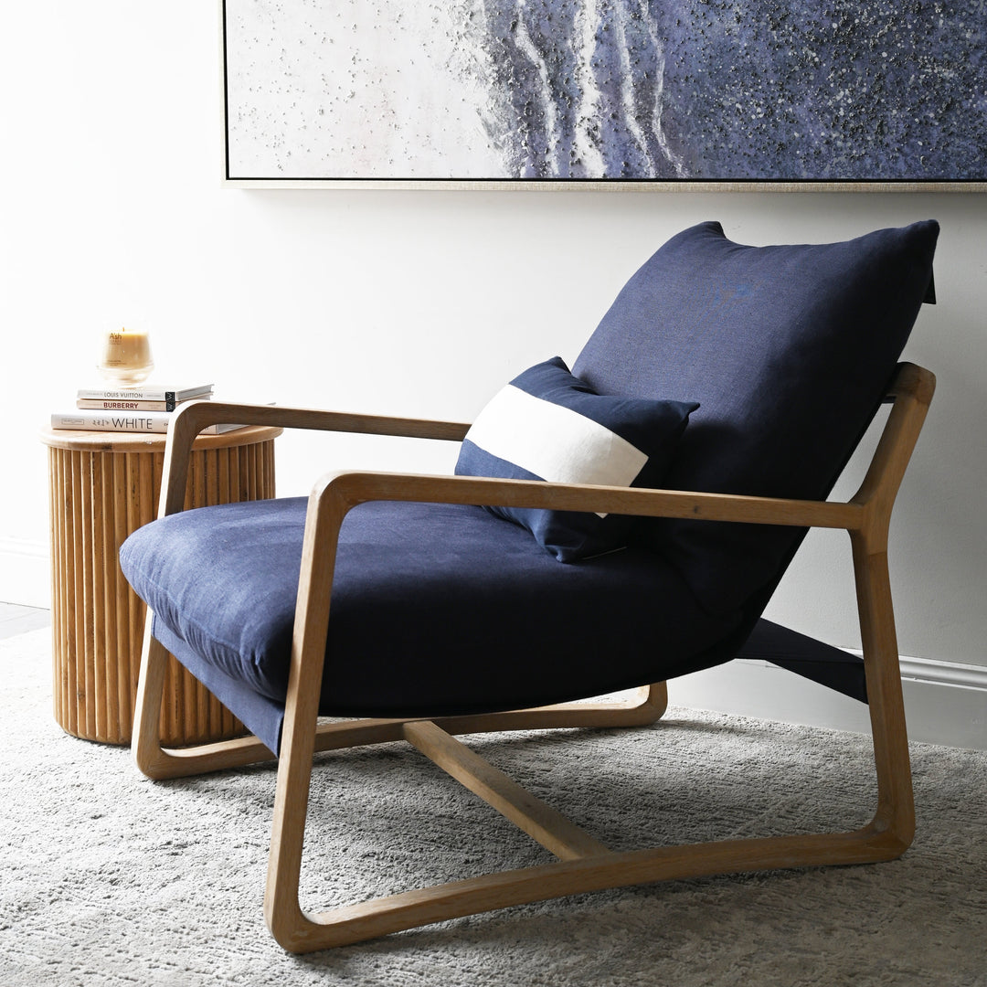 Drift Sling Linen & Oak Armchair