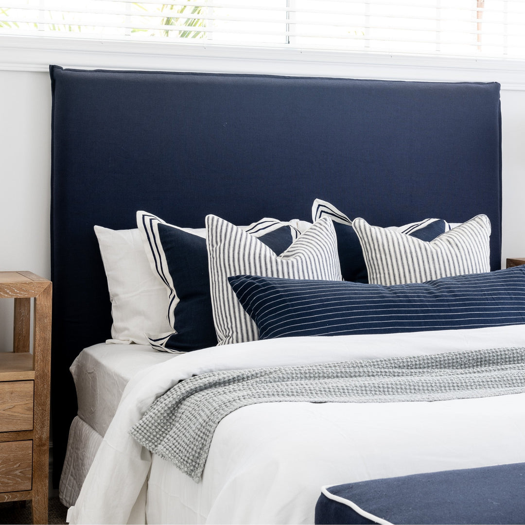 Capri Linen Slip Cover Bedhead Navy