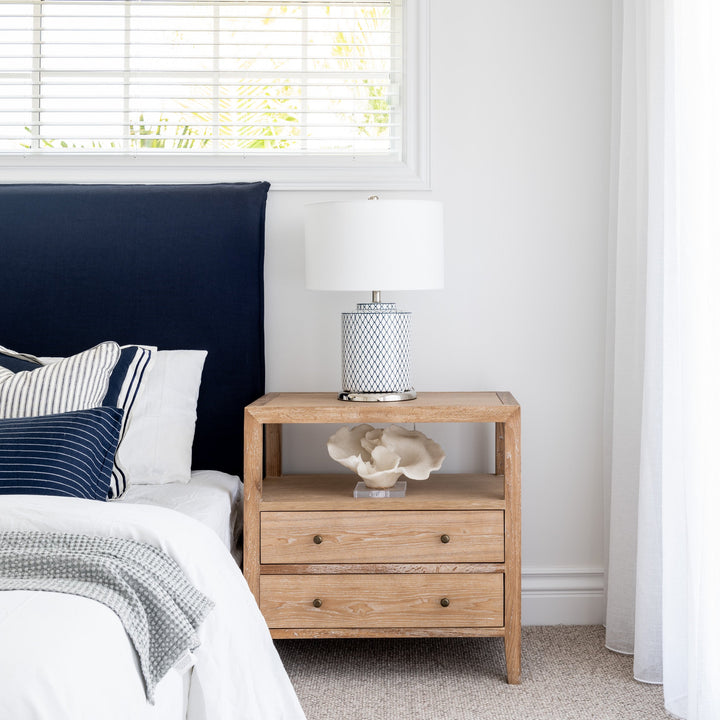 Gold Coast Elliot Large White Bedside Table x 2