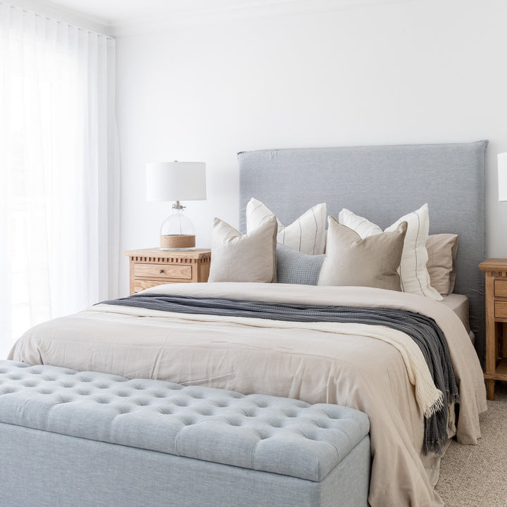 Capri Linen Slip Cover Bedhead Duck Egg Blue